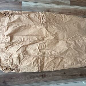 Beige Utility Cargo Skirt - Drawstring Waist